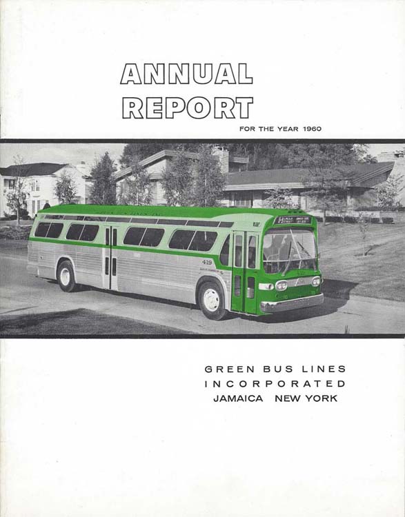 Green Bus Lines annual report cover for 1960